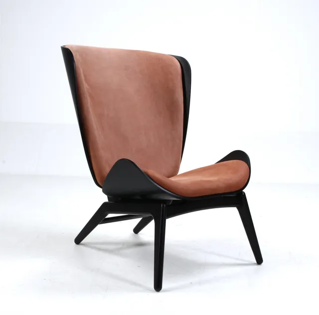 Tor Hadsund for Umage. High armchair model 'The Reader', oak and suede