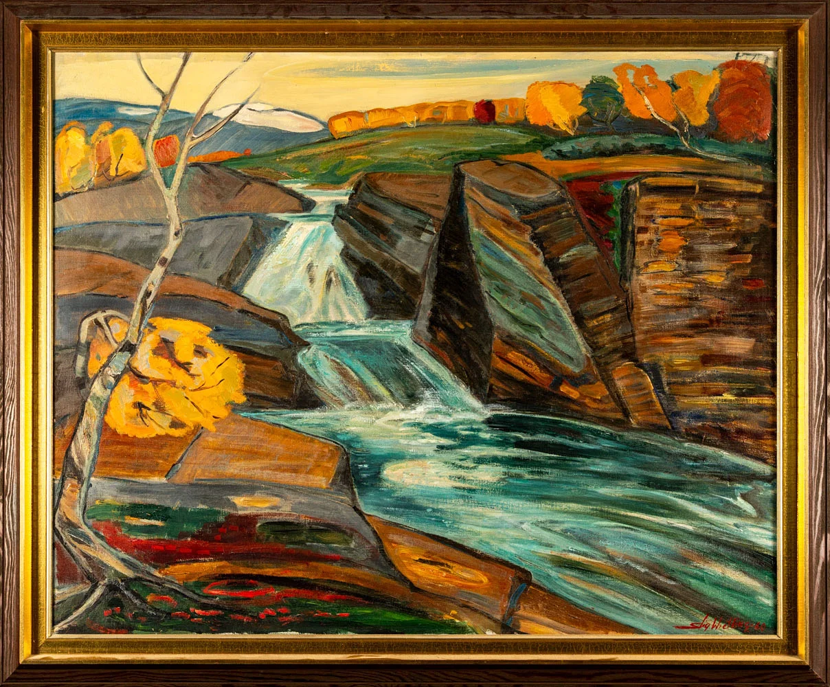 STIG WRETLING. Olja på duk, "Syterbäcken, Tärna", Signerad, 1960. — Paintings — Norrlands Auktionsverk