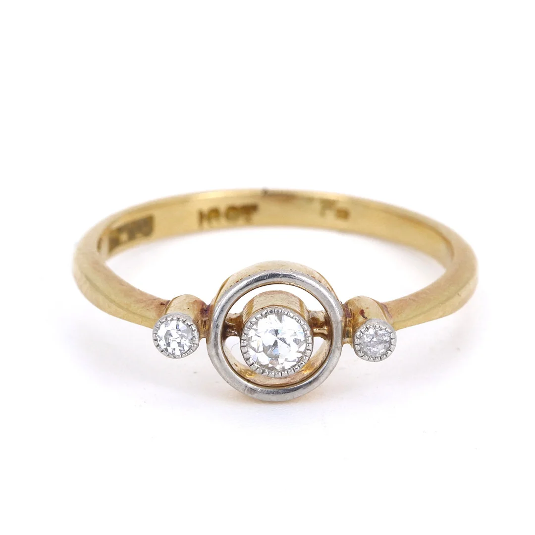 18CT GOLD ROSE CUT DIAMOND SET RING. — Rings — Chalkwell Auctions