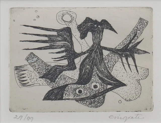 ERIC GRATE. ETSNING, KOMPOSITION.