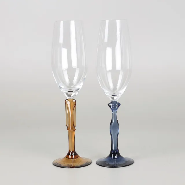 KJELL ENGMAN. Champagneglas, 2 st, "Two of us", Kosta Boda.