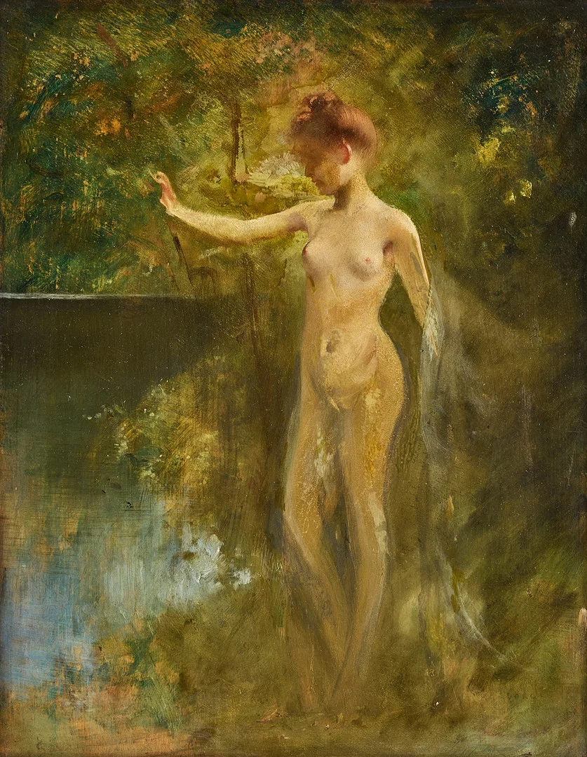 AUGUST HAGBORG. Nakenstudie. — Paintings — Stockholms Auktionsverk Fine Art