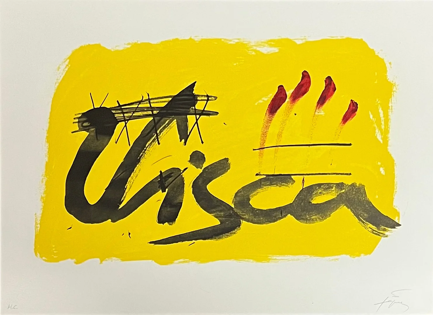 ANTONI TÀPIES. "La clau del foc", 1973, litografía sobre papel firmada y numerada a lápiz. — Engravings & Prints — Arce Auctions