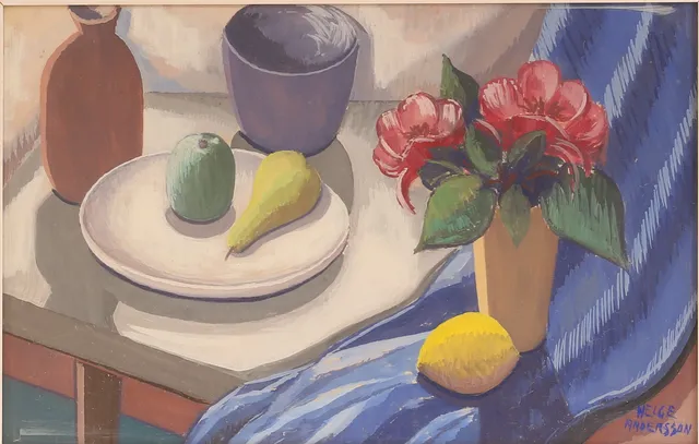 HELGE ANDERSSON. Gouache, signerad.