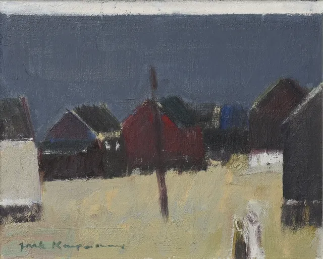 JACK KAMPMANN. (1914-89). Motiv fra Færøerne, olie på lærred, signeret.