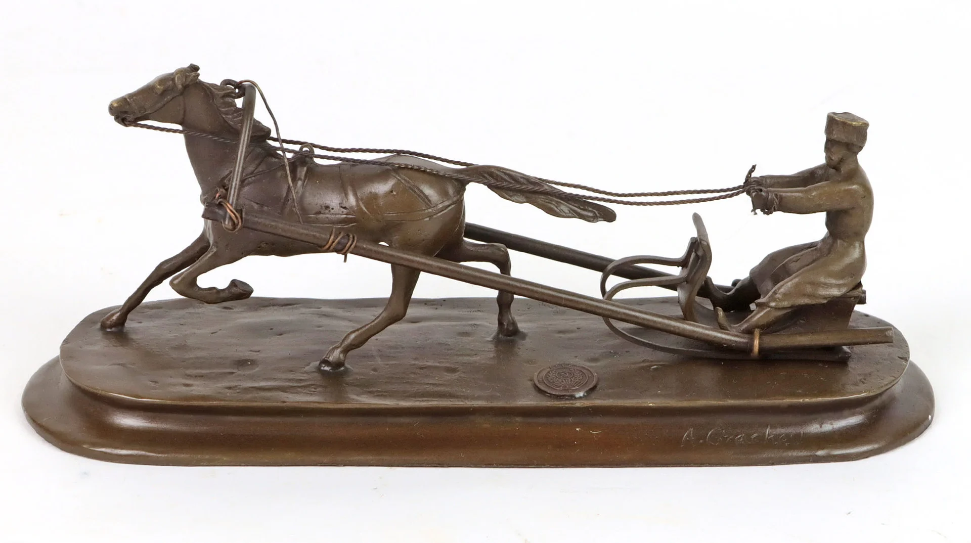 RUSSISCHE SCHLITTENFAHRT, BRONZE. — Sculptures & Bronzes — Auktionshaus Bossard