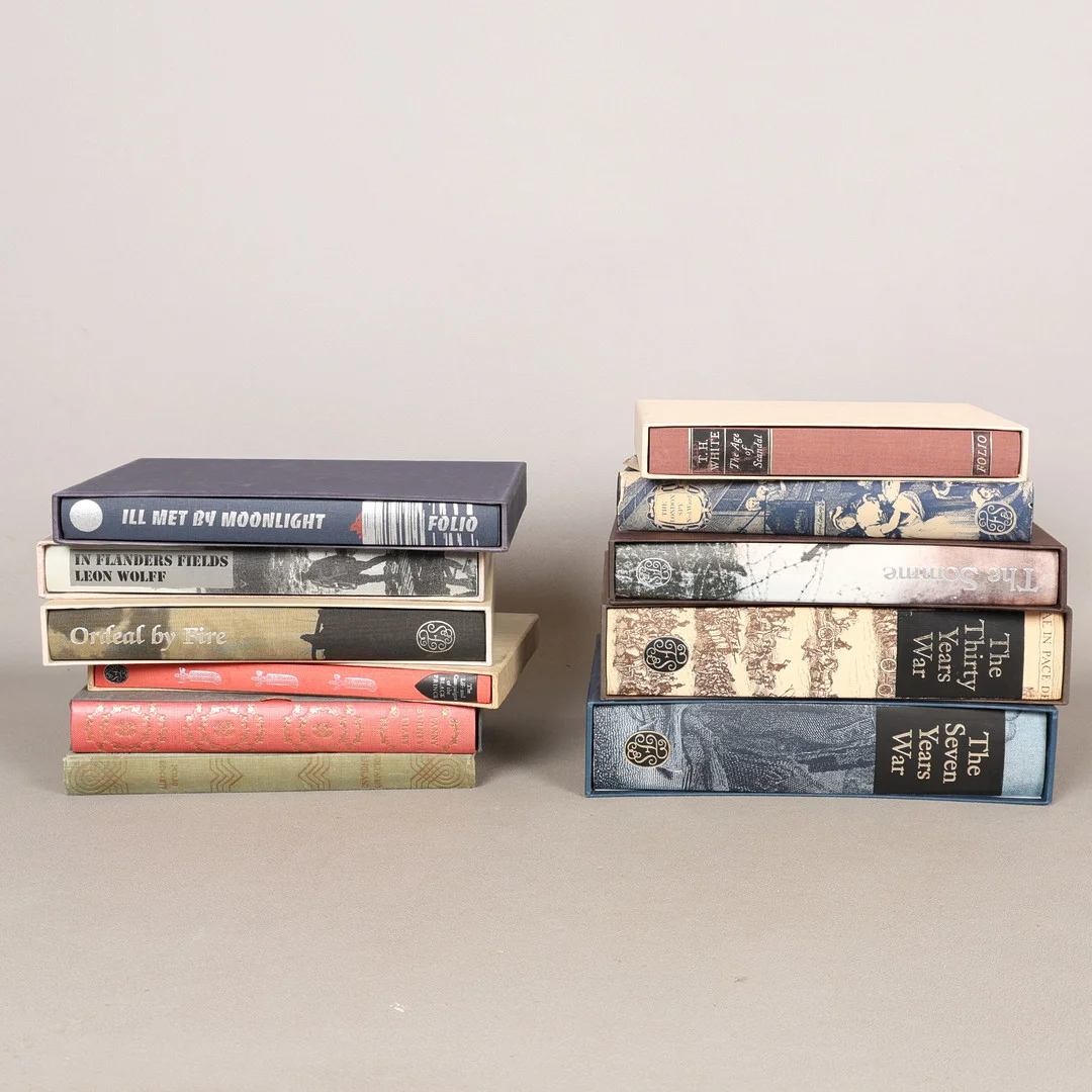 FOLIO SOCIETY; ILL MET BY MOONLIGHT IN FLANDERS FIELDS, ORDEAL BY FIRE, THE AGE OF SCANDAL, THE LONDON SPY, THE THIRTY YEARS WAR, THE SEVEN YEARS WAR, ETC (11). — Books — Bishop & Miller