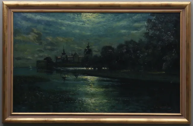 RAGNAR SWAHN. Kalmar slott, olja på duk, signerad.