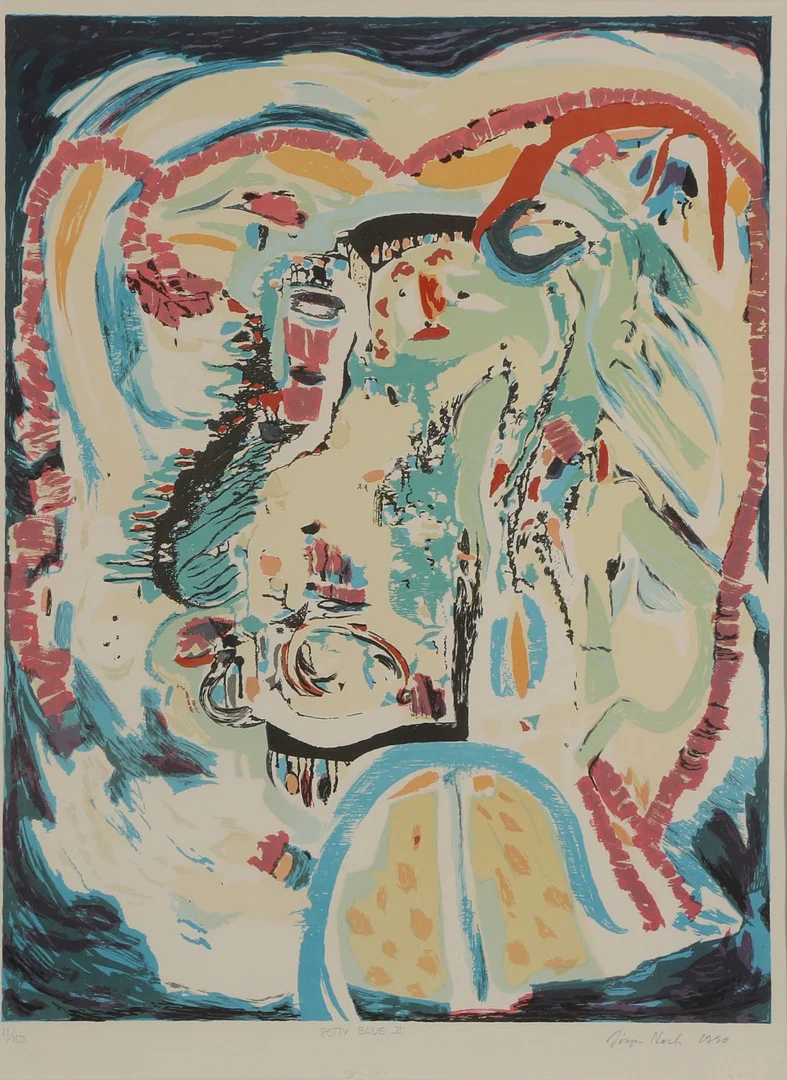 JØRGEN NASH (1920-2004). "Betty Blue II", litografi. — Engravings & Prints — Bidstrup Auktioner
