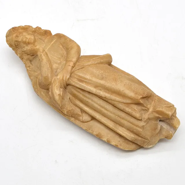 ANTIKE MADONNA-SKULPTUR, ALABASTER, 17. JAHRHUNDERT.
