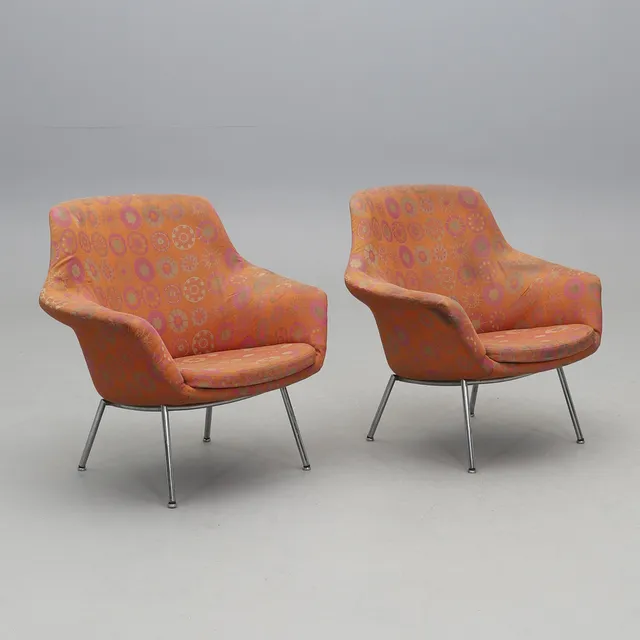 OLLI MANNERMAA. Fåtöljer, ett par, "Vista", Martela, 1970-tal.