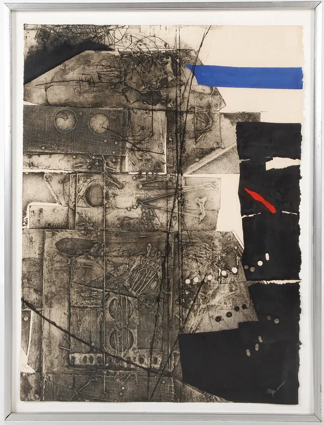 ANTONI CLAVÉ. 1913-2005. Komposition, carborundum, signerad.