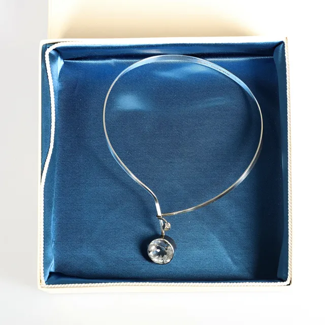 GERT THYSELL. Collier, silver med fasettslipad bergskristall, signerat, 1967.