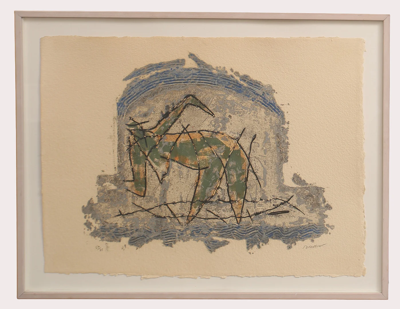 PIERRE MARIE BRISSON. "Vid stranden". Carborundumetsning, signerad och numrerad 62/75. — Engravings & Prints — Limhamns Auktionsbyrå