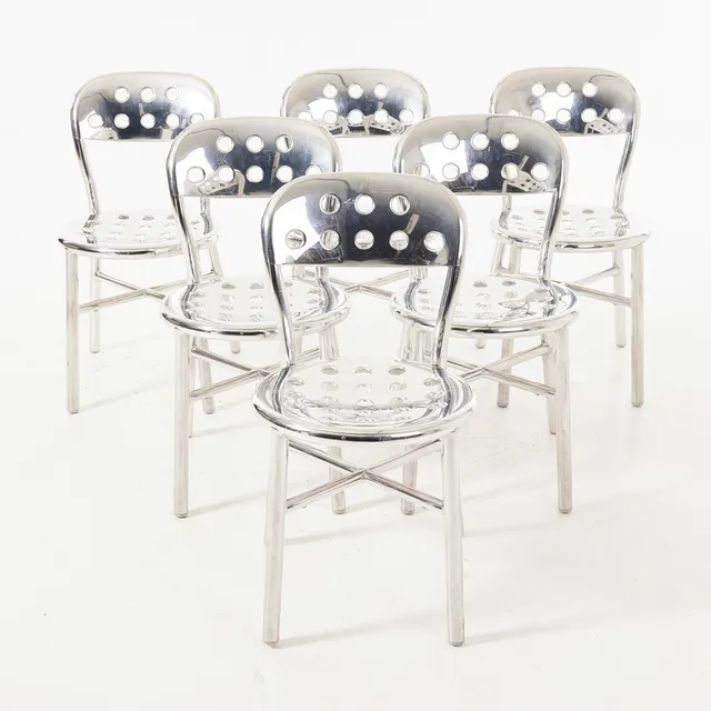 JASPER MORRISON. Stolar, 6 st, "Pipe Chair", magis, aluminium, samtida.