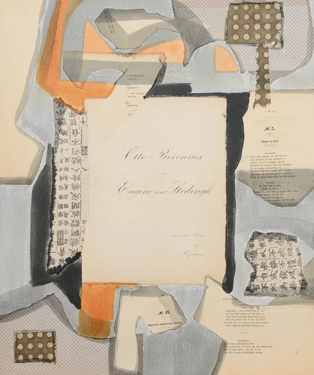 BIRGITTA GLENMARK. Komposition, kollage, osignerad.