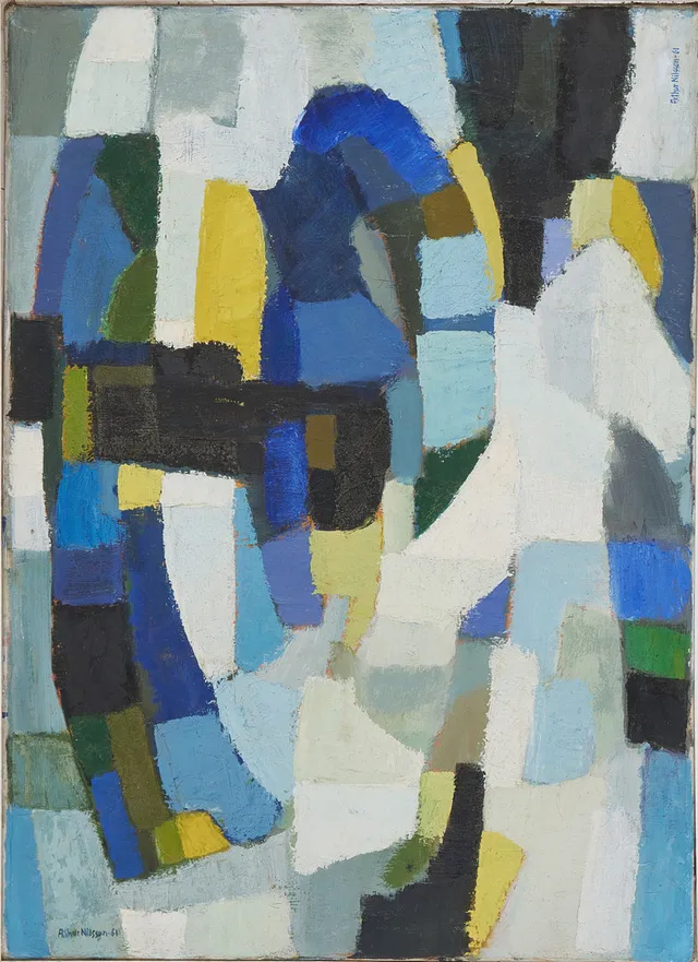 ARTHUR NILSSON. (1900-1988) Komposition, olja på duk, signerad och daterad -61.