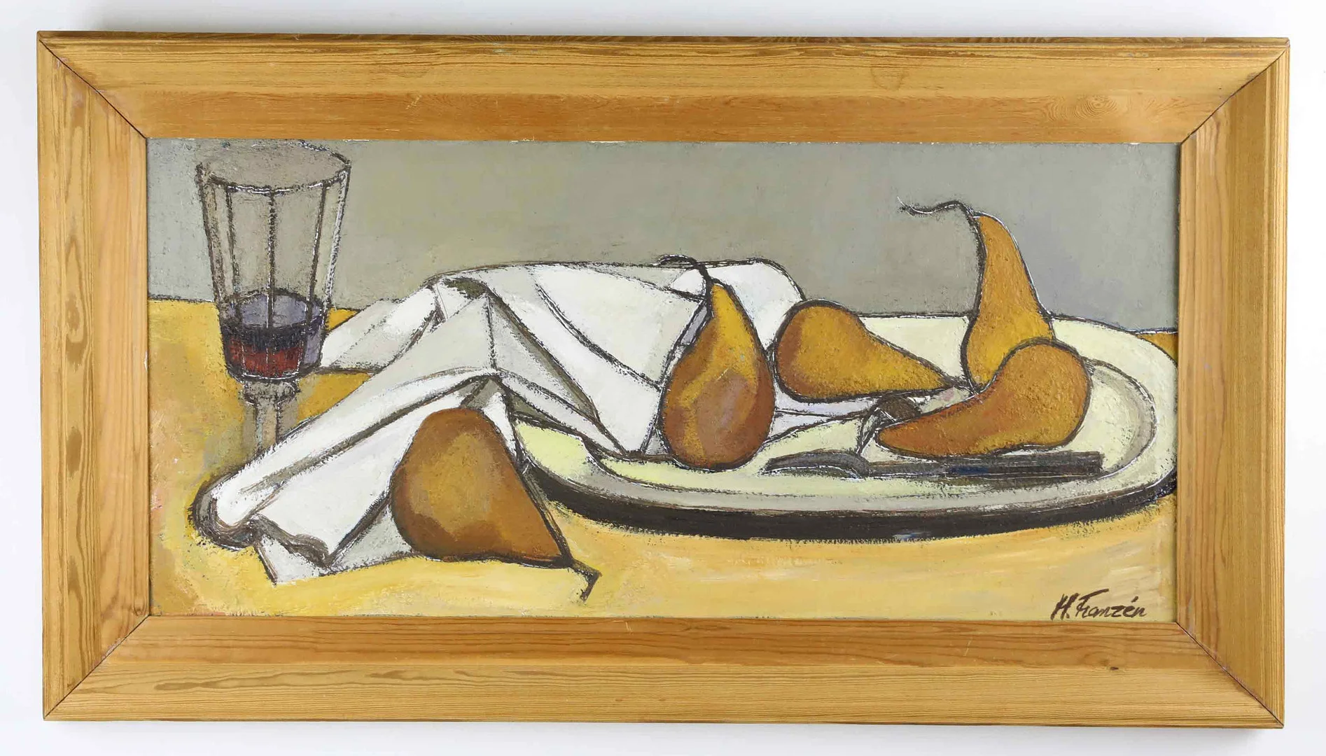 HELGE FRANZÉN (1913-2008). Olja på pannå, stilleben, signerad. — Paintings — Hälsinglands Auktionsverk