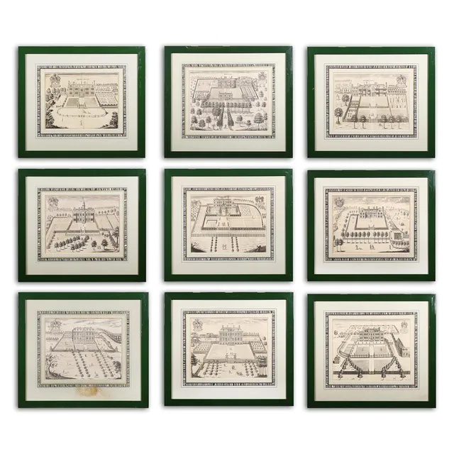 ARCHITECTURAL PRINTS OF COUNTRY HOUSES, NINE.