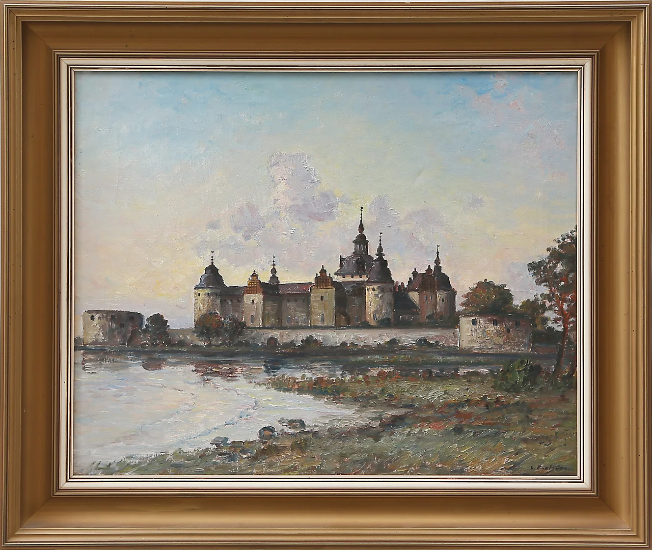 LAGE CARLZON. OLJA på duk, Kalmar Slott, signerad, 1900-tal. — Paintings — Kalmar Auktionsverk