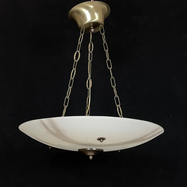 TAKLAMPA, plafond, glas/metall, Konsthantverk AB, Tyringe, 1900-tal.