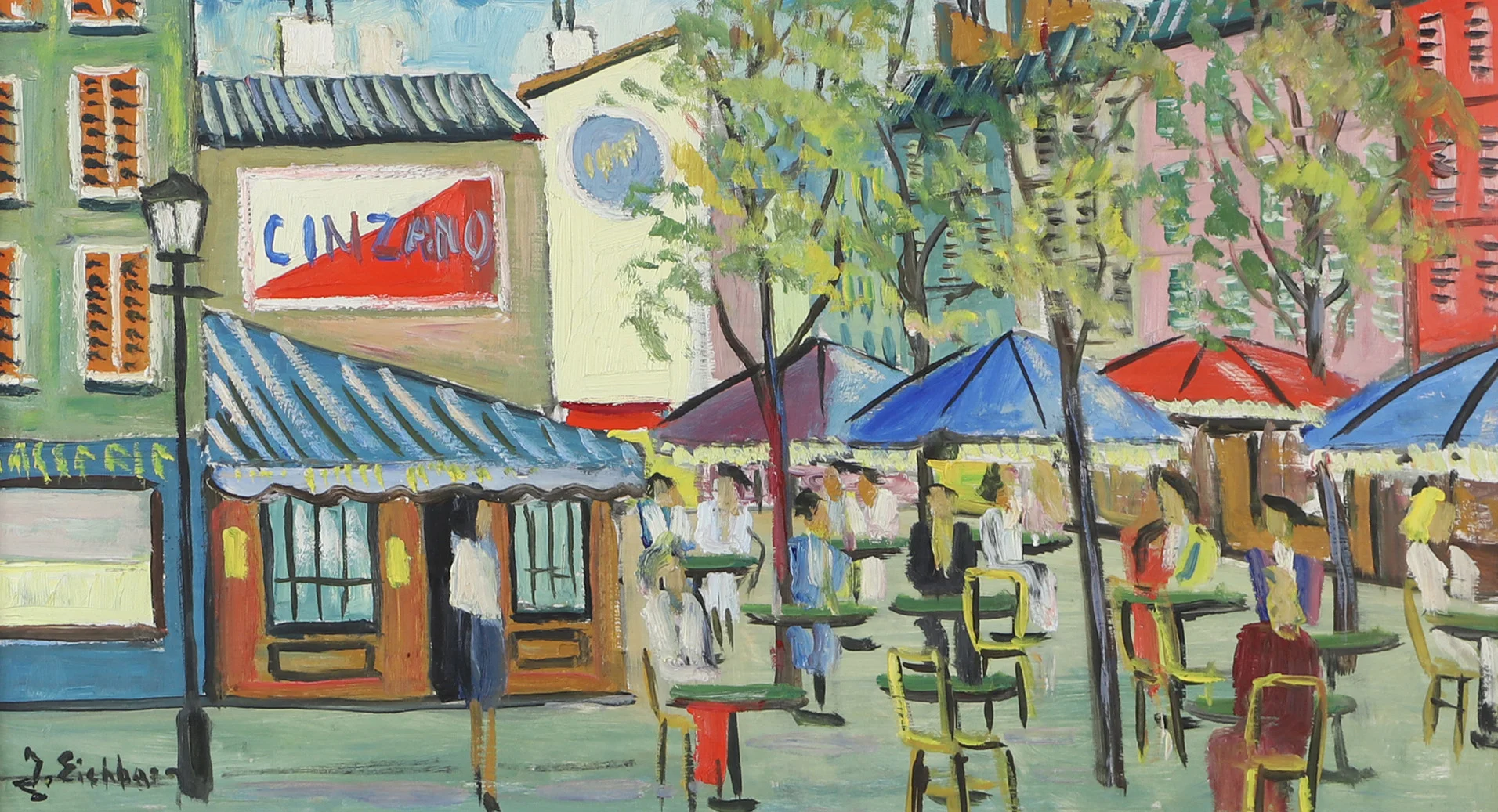 JACK EICHBORN. Motiv från Paris, olja på pannå, signerad J. Eichborn. — Paintings — Helsingborgs Auktionskammare