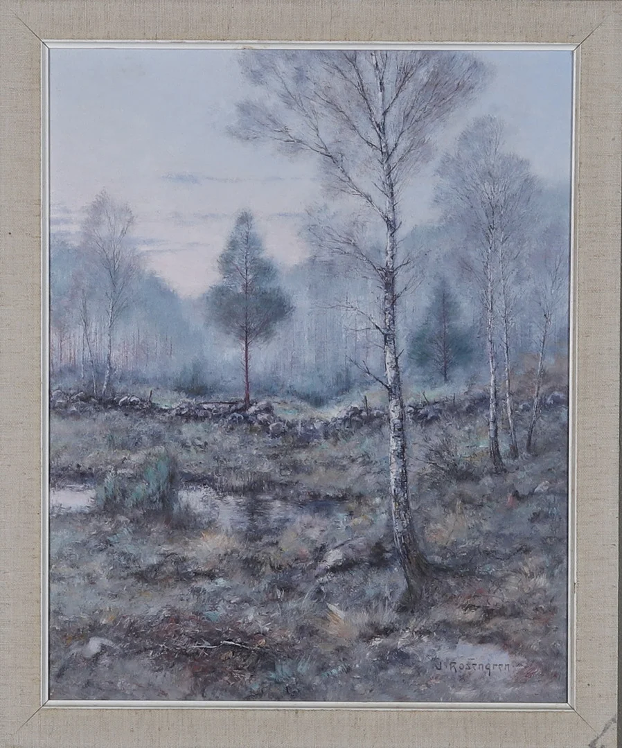 JEAN ROSENGREN. Olja på duk, landskapsmotiv, signerad J Rosengren. — Paintings — Gomér & Andersson Norrköping