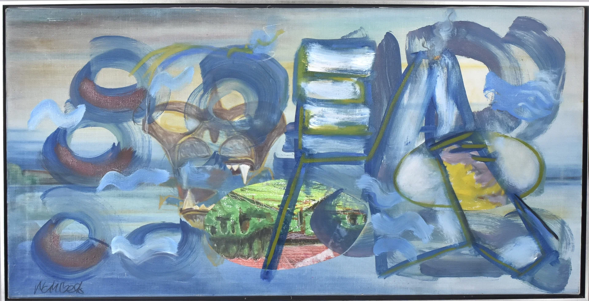 PETER WAHLBECK. Akryl på duk med collage. — Paintings — Halmstads Auktionskammare
