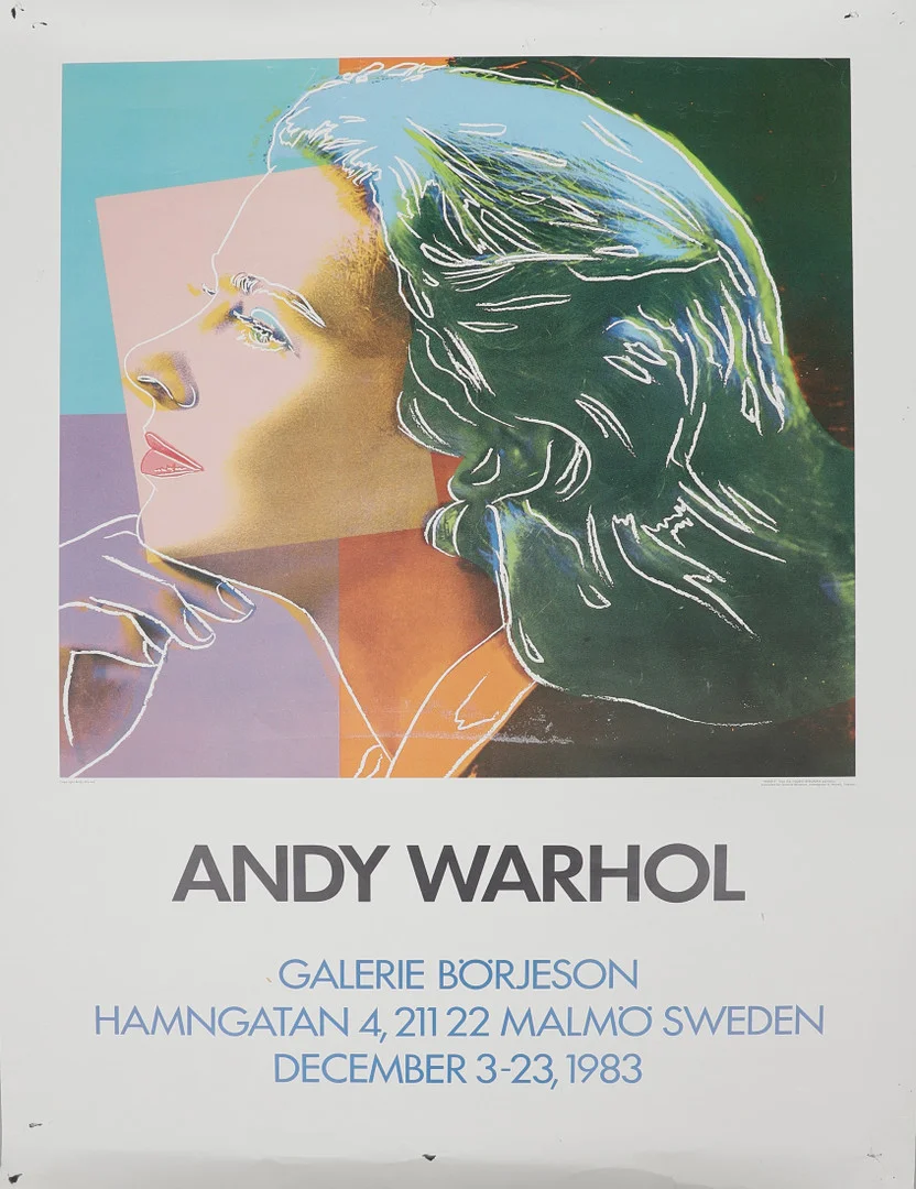 ANDY WARHOL. Efter, Utställningsaffisch, Galerie Börjesson 1983. — Other — Crafoord Auktioner Malmö
