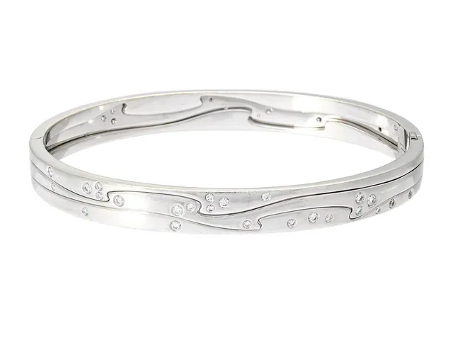GEORG JENSEN, armband, Fusion, 18K vitguld, briljantslipade diamanter, Nina Koppel, stl L, vikt 38,0 g, originaletui.