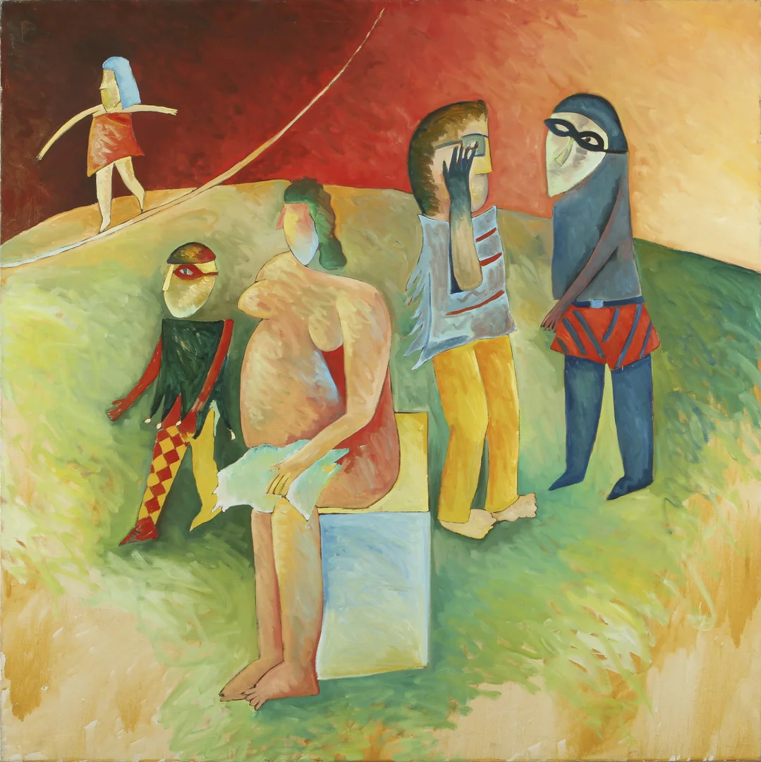 JOHNNY FORSSTRÖM. Olja på duk, signerad a tergo 1988. " Sounds fun. Where do I come in?. (Fantomen). — Paintings — Göteborgs Auktionsverk