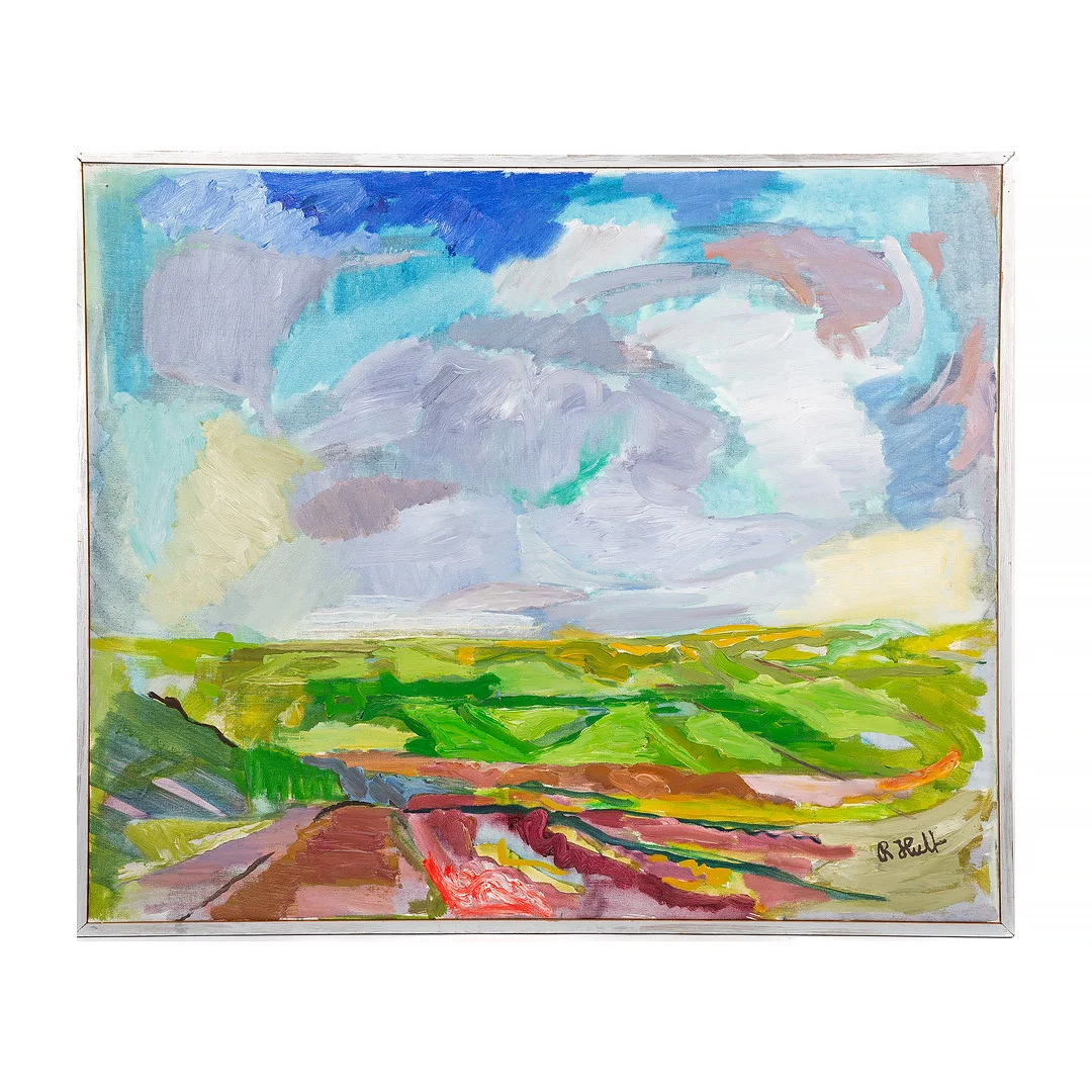 RAGNAR HULT (Sverige, 1916-1986). Dalslandsbild, olja på duk, signerad á tergo -75. — Paintings — Stockholms Auktionsverk Göteborg