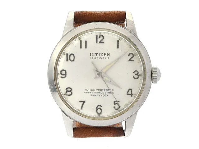CITIZEN, herrur, 32 mm, Boett nr. 63-5511 / 20300816, stål, manuell ,plexiglas, defekt, läderband, ca 1970.