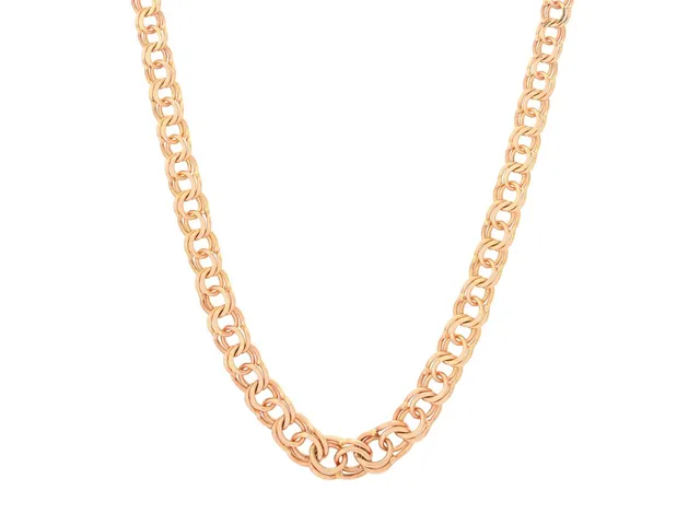 HALSKEDJA, 18K guld, doserad bismarcklänk 4-7 mm, längd 45 cm, vikt 18,5 g.