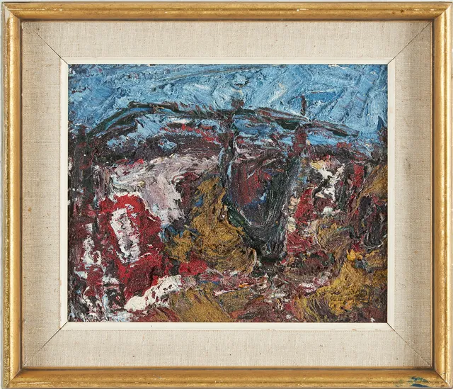 RAGNAR JOHANSSON. "Flåten", olja på duk, monogramsignerad RJ.