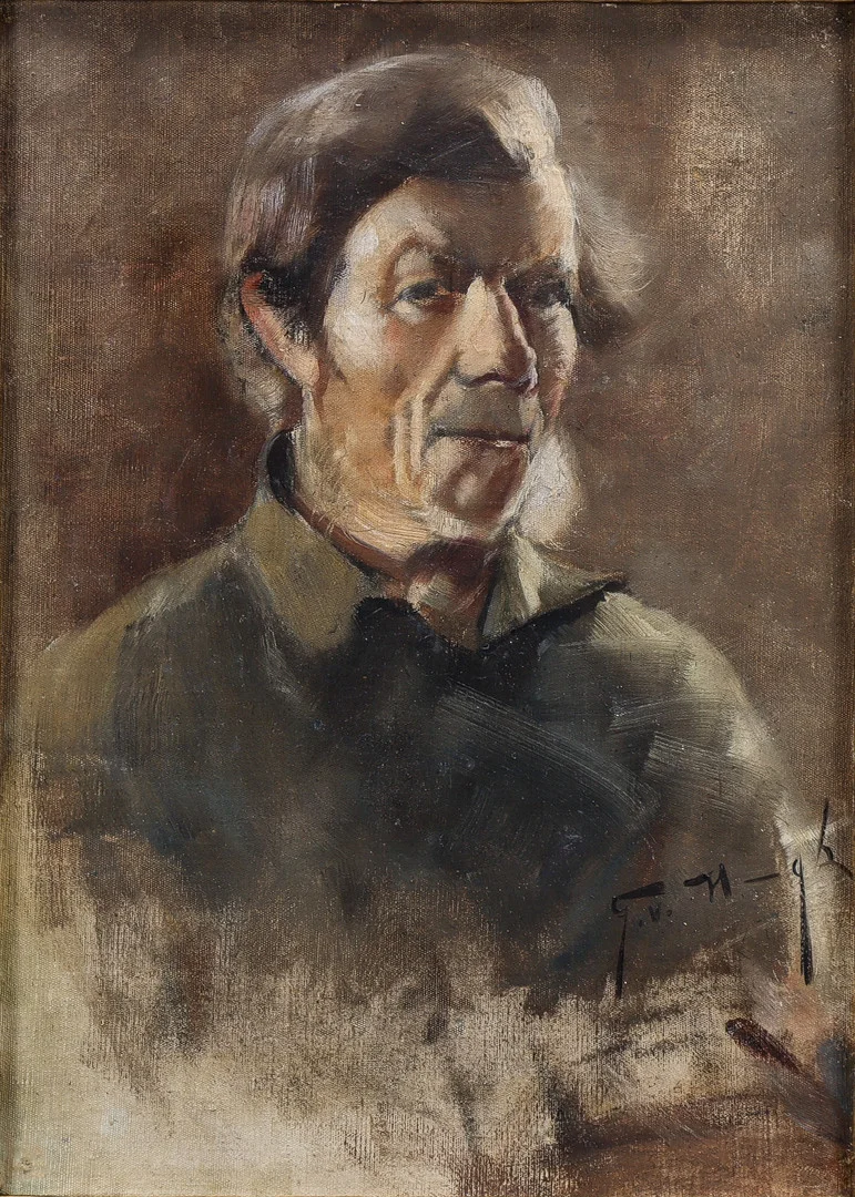 GÖSTA VON HENNIGS (1866-1941). Mansporträtt. — Paintings — Karlstad Hammarö Auktionsverk