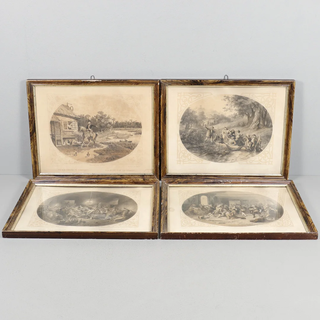 JOSEF WILHELM WALLANDER. EFTER. Fyra litografier ur Bellmans: Fredmans Epistlar. — Engravings & Prints — Karlstad Hammarö Auktionsverk