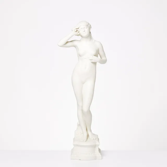 PER HASSELBERG. Skulptur, "Snöklockan", parian, baktill signerad och stämpelmärkt, Gustavsberg.