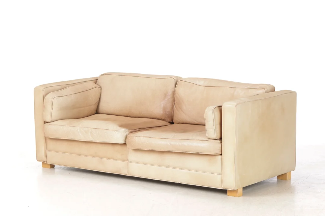 Mogens Hansen. Two-seater sofa, light leather. — Furniture/Lounge suites, sofas — Lauritz