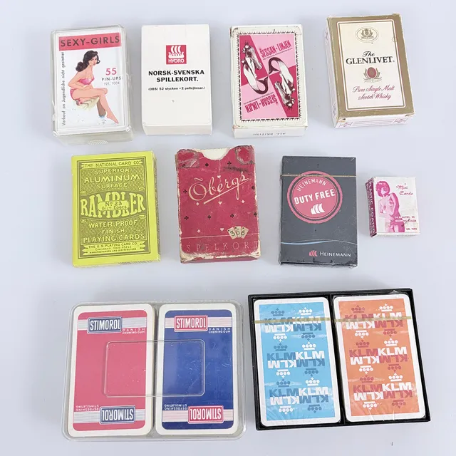 SPELKORT, 10 pk, bl.a 2 set "Pin UP", 1900-tal.
