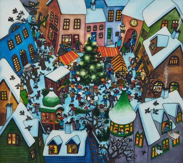 ILON WIKLAND. Christmas market at the square.