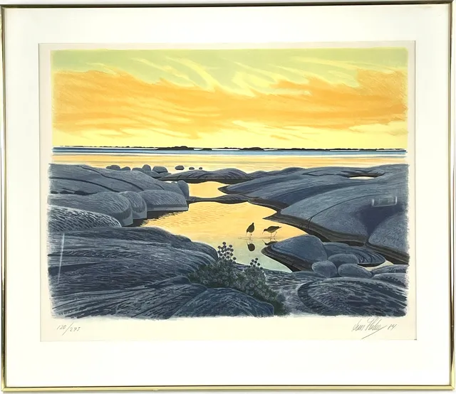 LARS HOLM. Solnedgång, färglitografi, signerad, numrerad 120/275 & daterad -84.