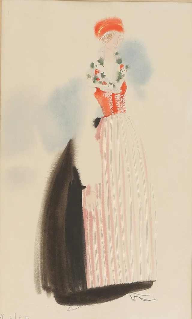 SILVIA LEITU. Akvarell, signerad.