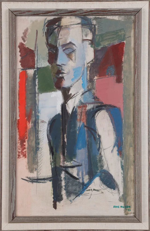 ARNE NILSSON (1925-1979). Självporträtt, signerad och daterad Arne Nilsson -56, olja på duk.