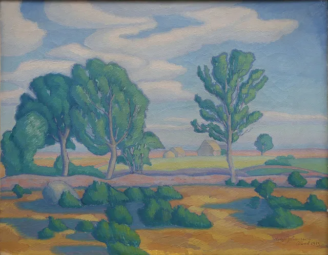 HELGE JOHANSSON. OLJA på duk, Ölandsmotiv, signerad, daterad 1913.