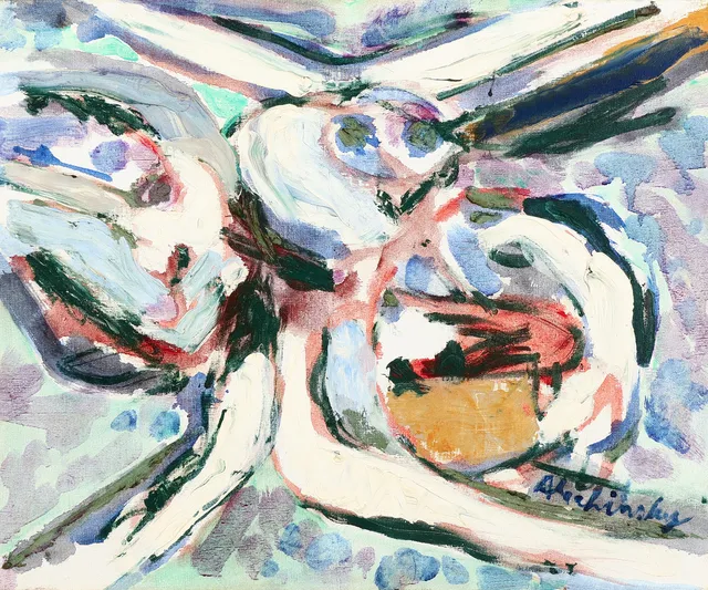 PIERRE ALECHINSKY (1927-). Komposition 'Oiseau', olie på lærred, signeret og dateret 1958.