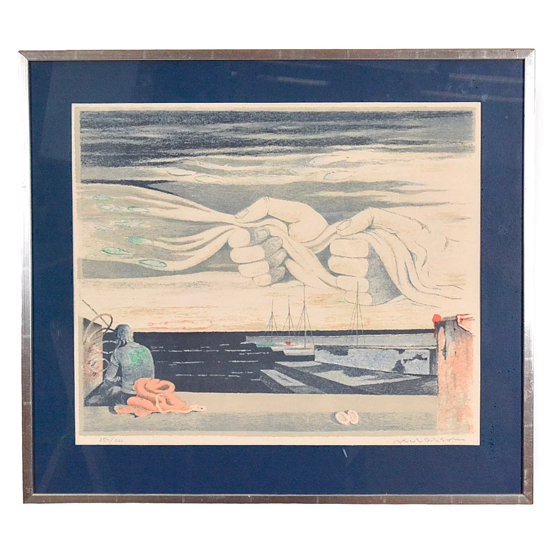 AXEL OLSON. Färglitografi. — Engravings & Prints — Halmstads Auktionskammare