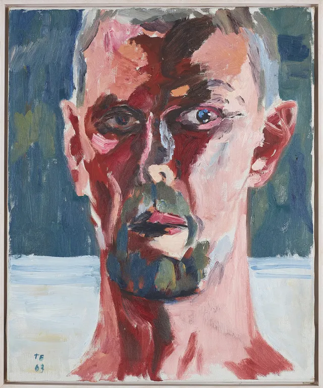 TORSTEN BERGMARK (1920-1996). Självporträtt, olja på duk, monogramsignerad och daterad TB 63.