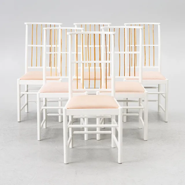 Josef Frank, stolar, 6 st, modell B 2025, Firma Svenskt Tenn, efter 1985.