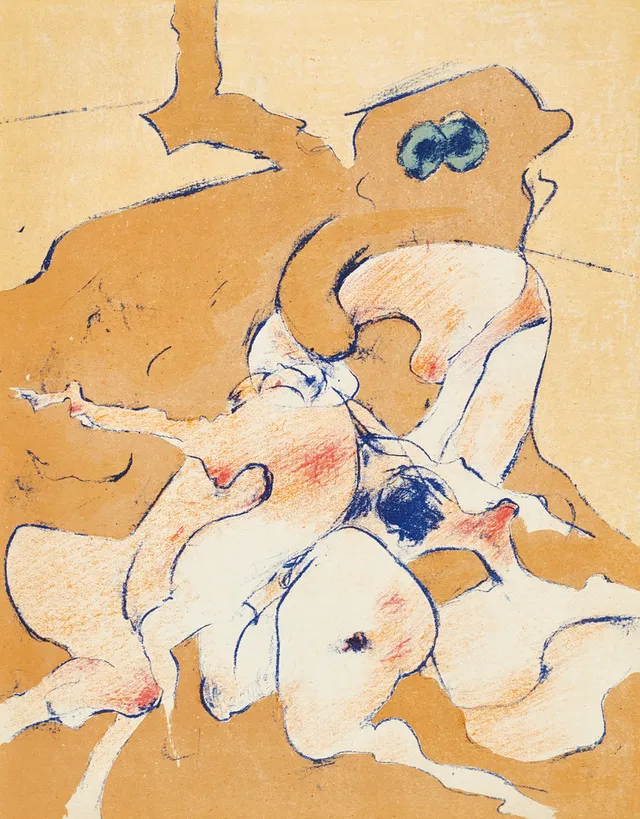 DOROTHEA TANNING (1910-2012). Figurkomposition, ur XX:e siècle nr 42, 1974, färglitografi.